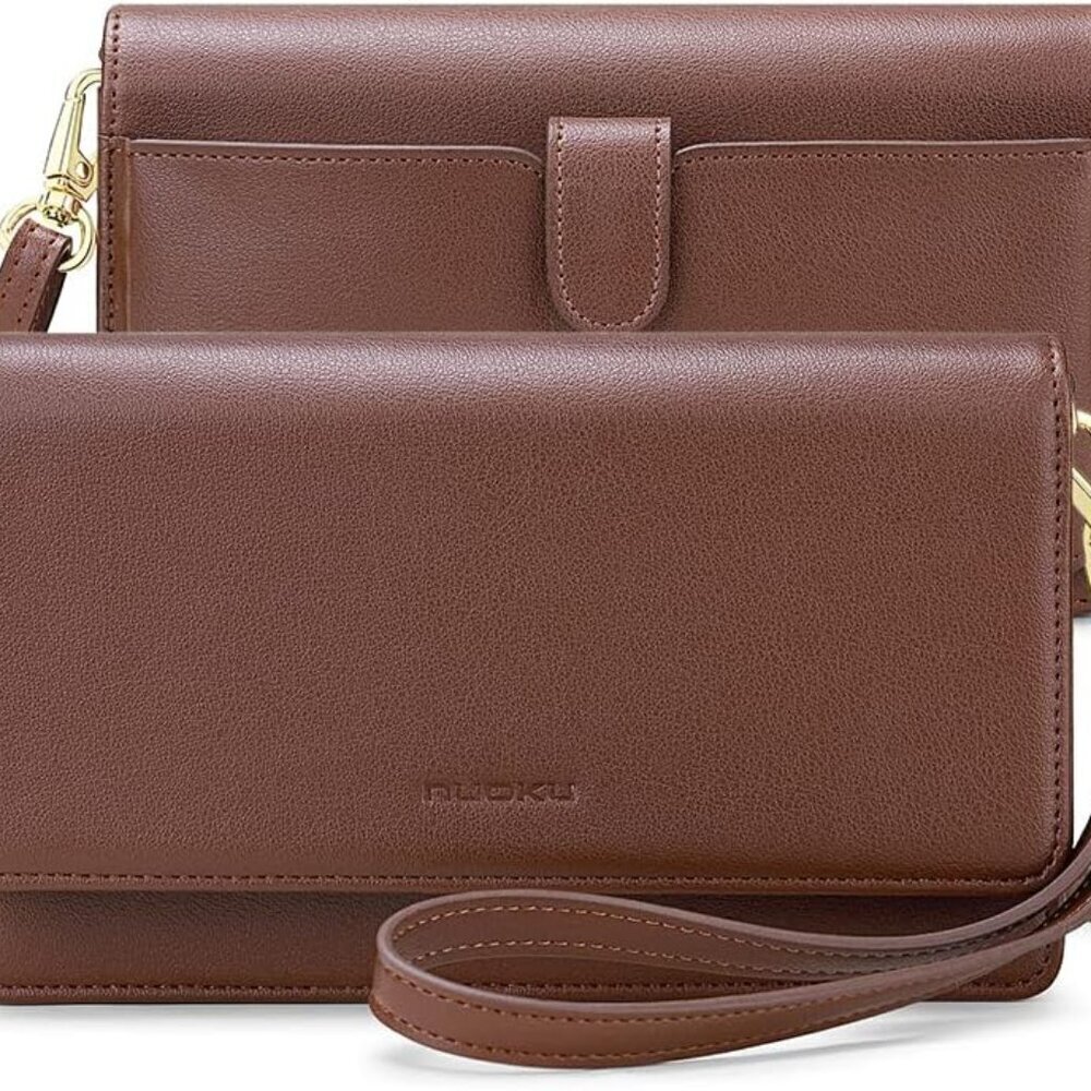 Women Small Crossbody Bag Cellphone Purse Wallet with RFID Card Slots 2 Straps W